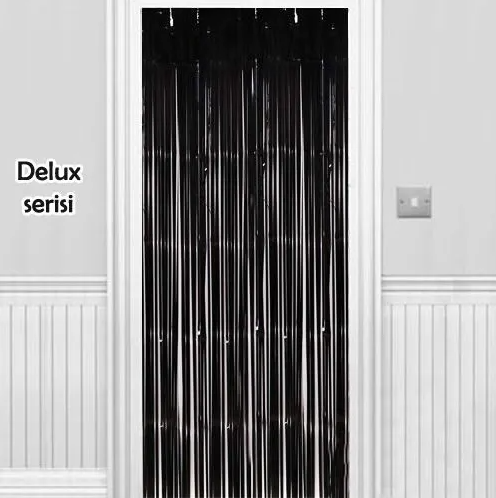 Siyah Işıltılı Duvar Kapı Perdesi Arka Fon 90x200 cm